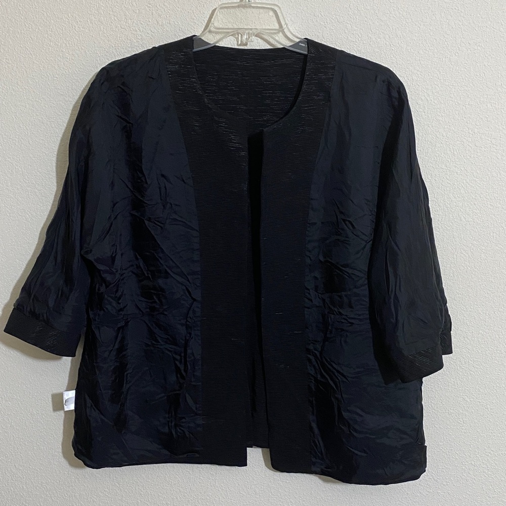 NWOT EILEEN FISHER Relaxed-Fit Textured Jacket w 3/4 Sleeve Women's Size XL - Picture 4 of 9